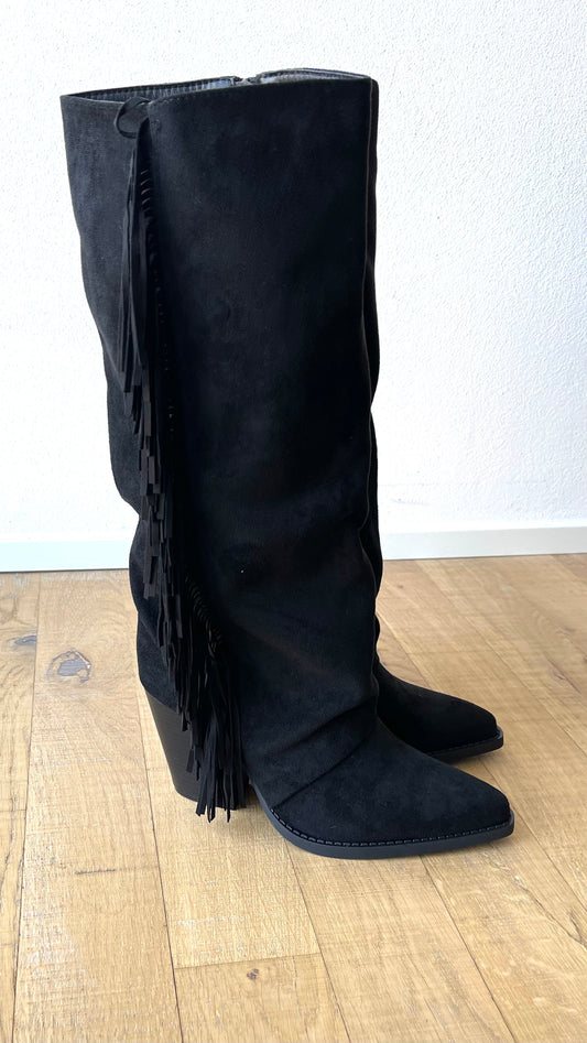 Texano nero con frange