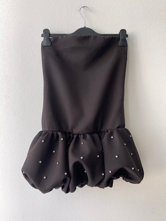 Abito marrone gonna balloon