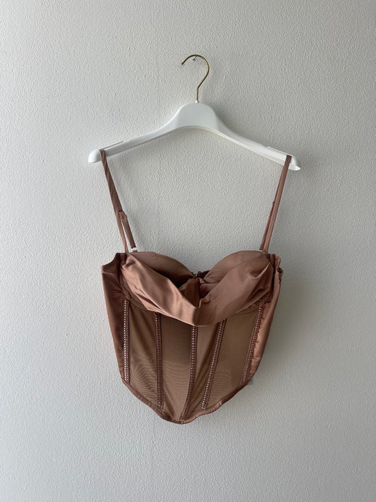 Top nude corpetto