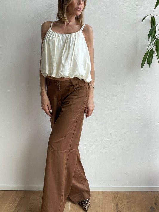 Pantalone palazzo in suade