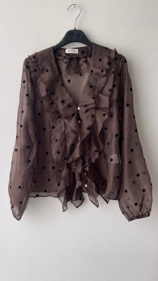 Camicia marrone pois