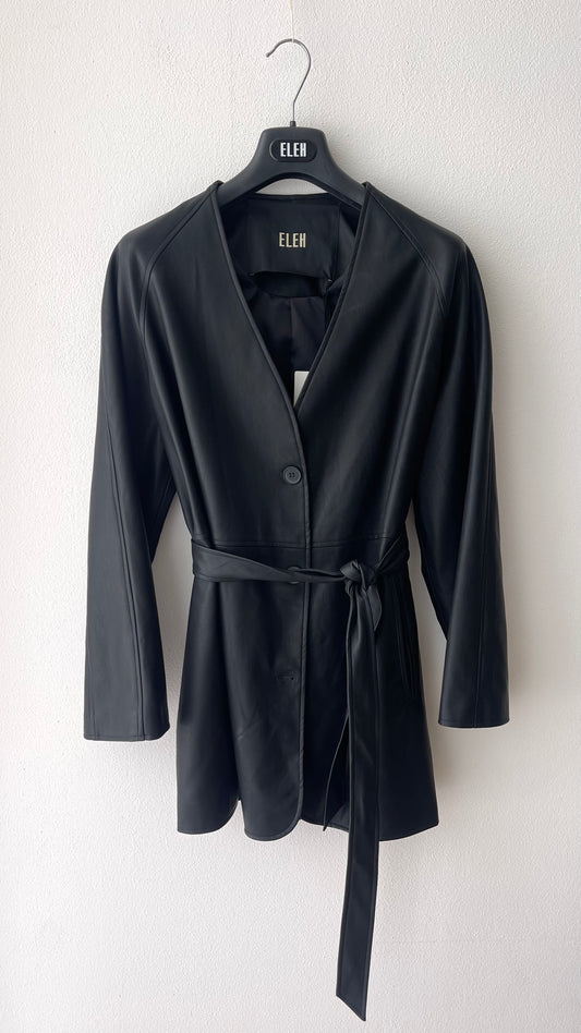Blazer ecopelle nero over ELEH