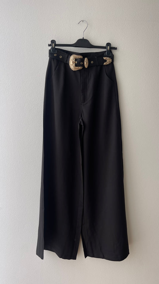 Pantalone palazzo vita alta cintura