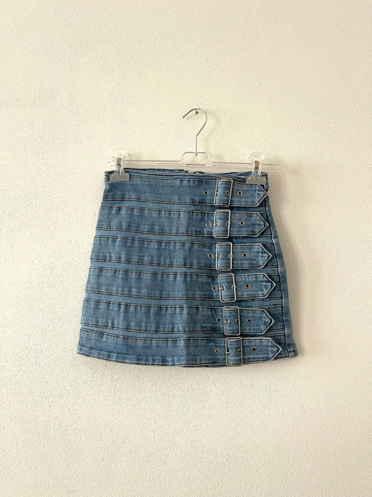 Minigonna jeans fibbie
