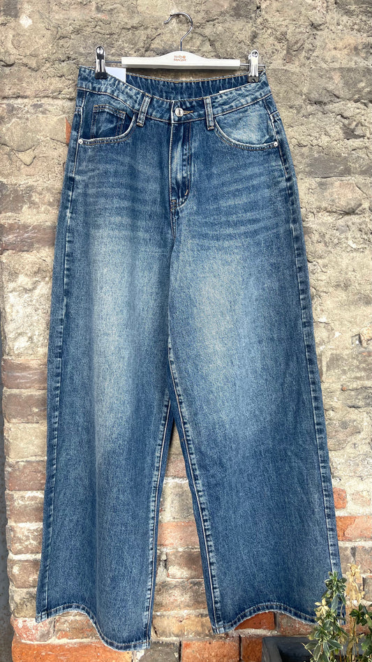 Jeans wide leg lavaggio scuro