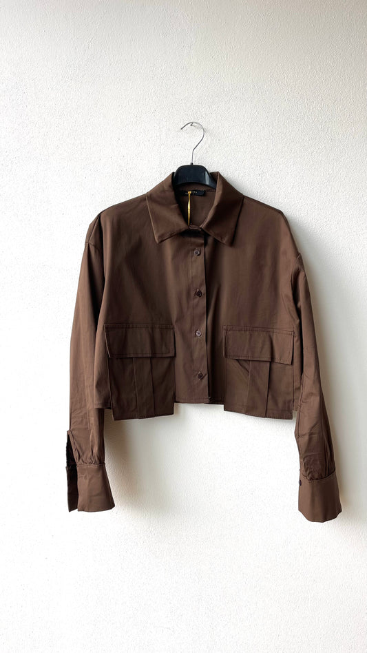 Camicia crop cotone