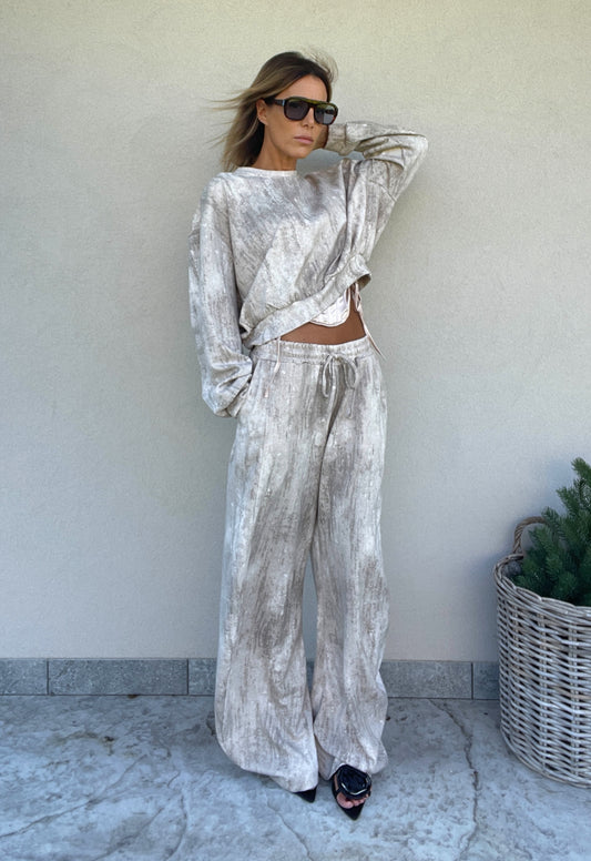 Pantalone felpa stone