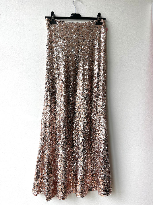 Gonna paillettes elasticizzata lunga