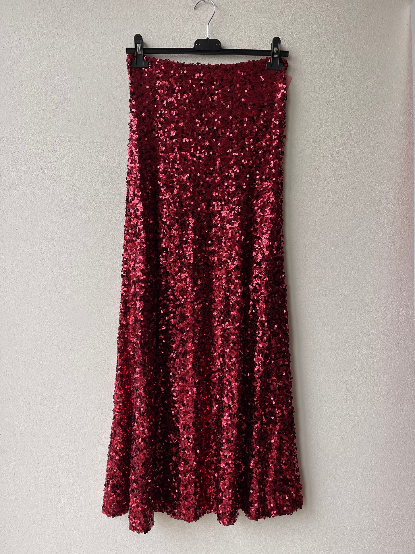 Gonna paillettes elasticizzata lunga