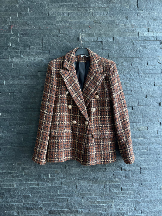 Blazer tartan marrone