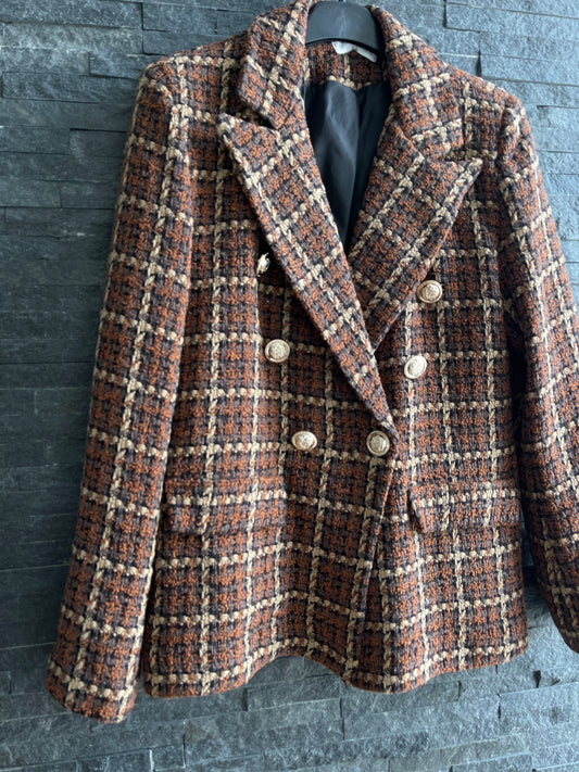 Blazer tartan marrone