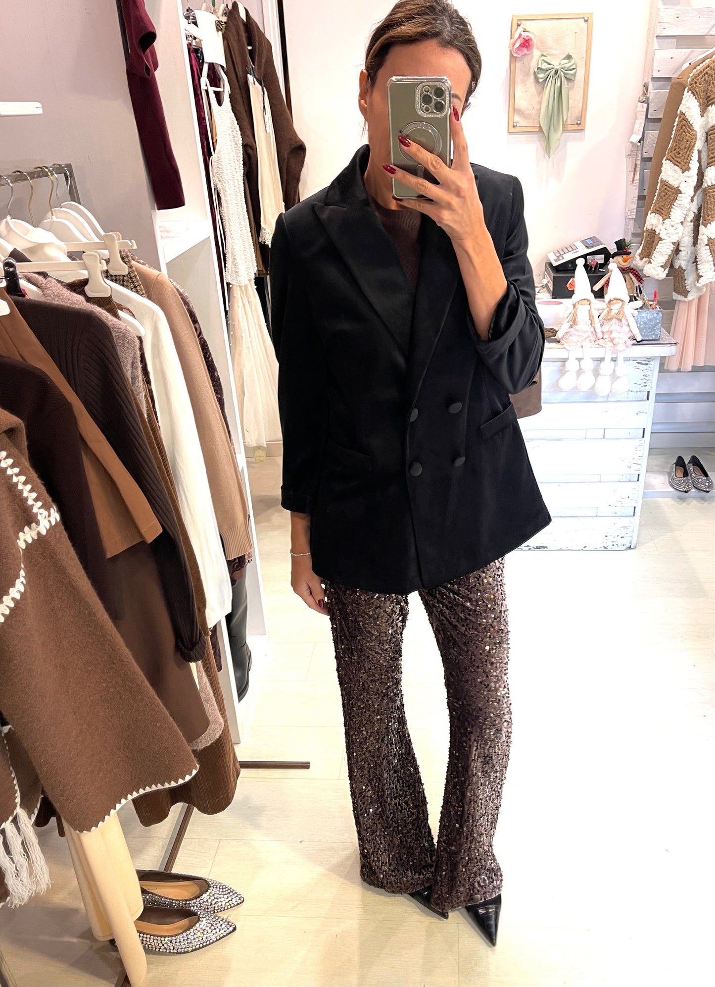 Blazer velluto collo a lancia