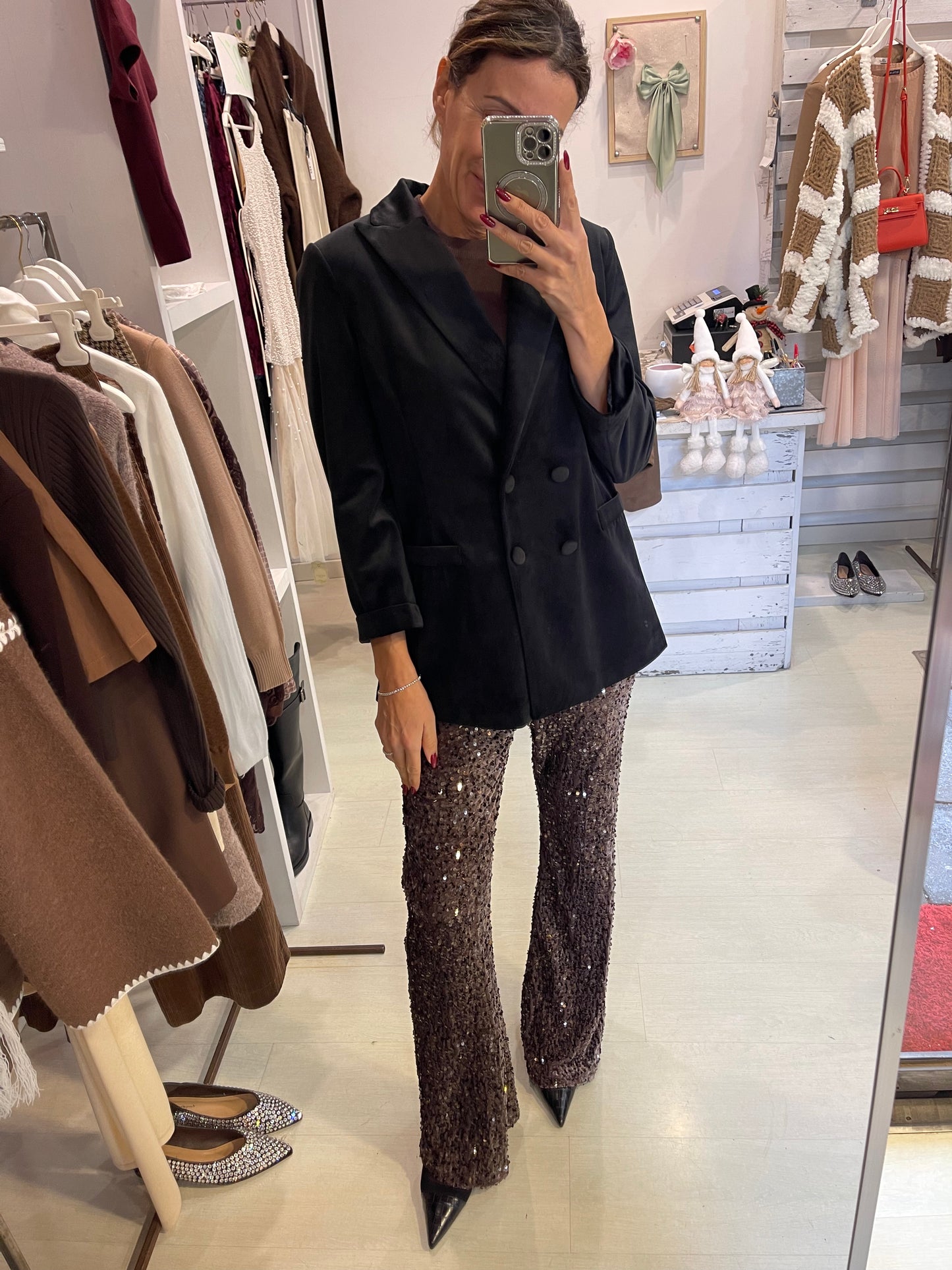 Blazer velluto collo a lancia