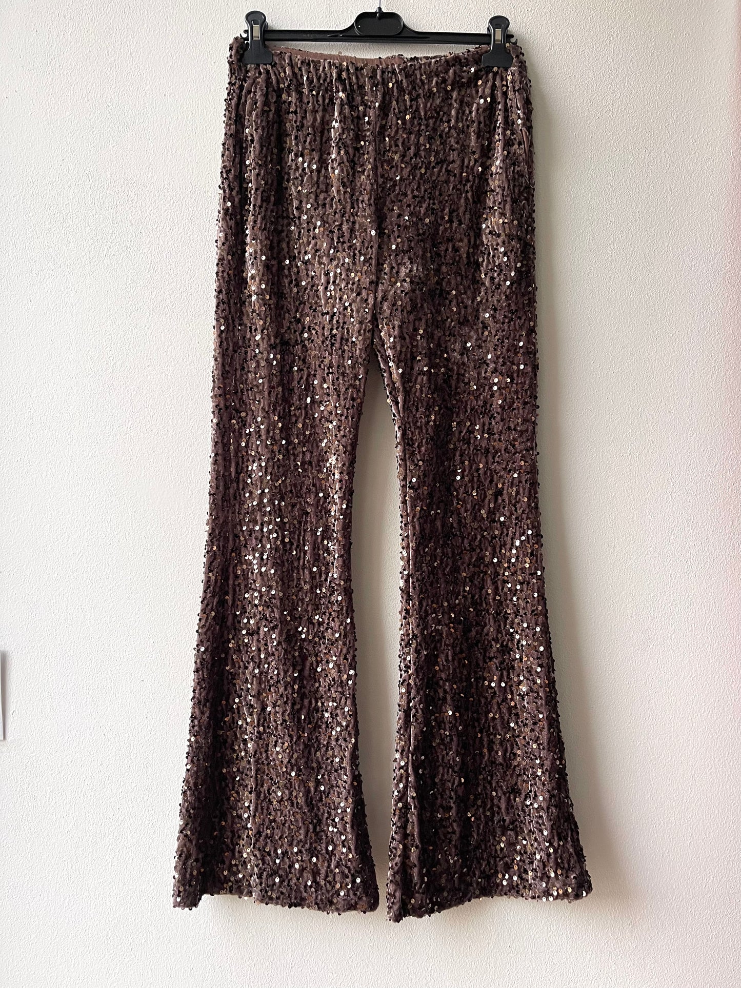 Pantalone flare paillettes