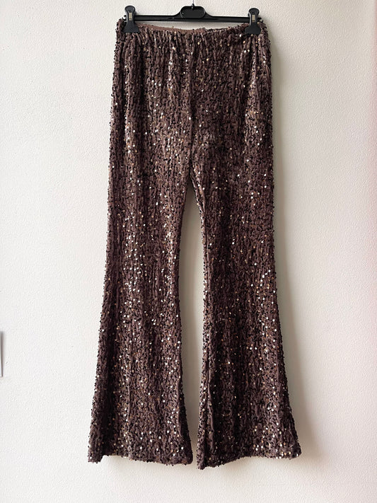 Pantalone flare paillettes