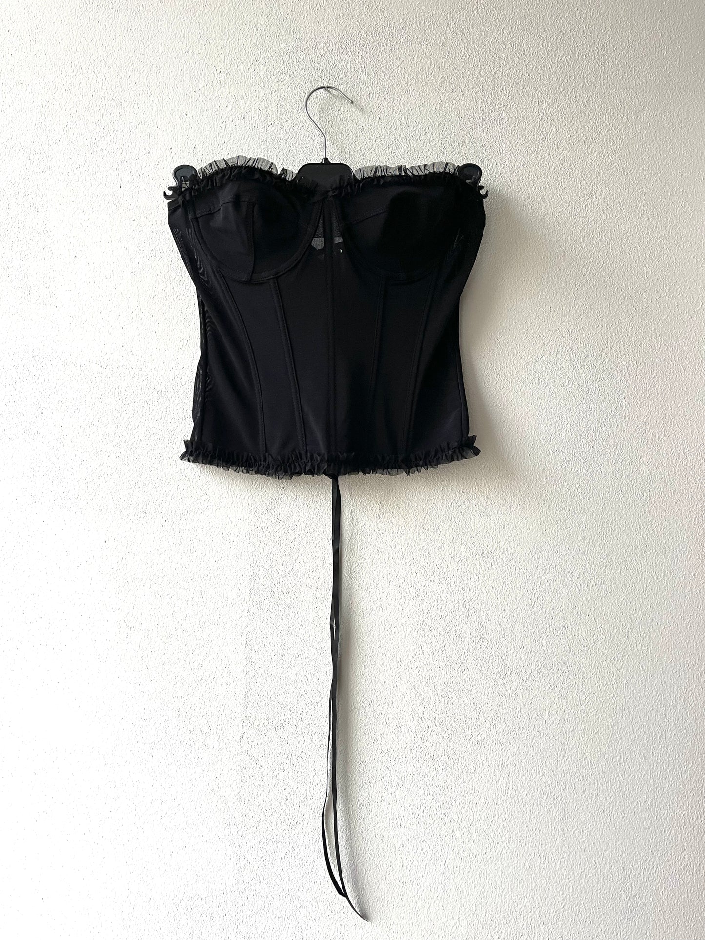 Top Corsetto elasticizzato tulle