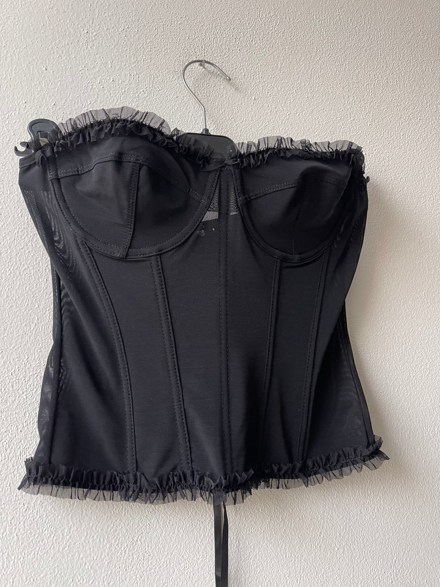 Top Corsetto elasticizzato tulle