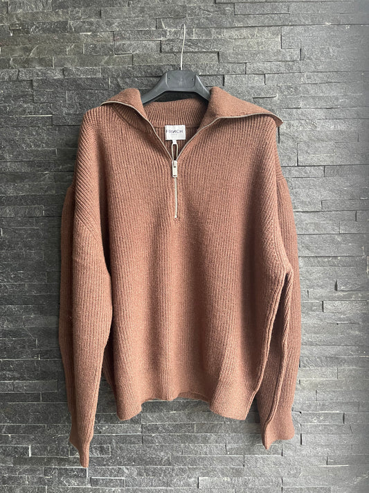 Maglia zip chocolate