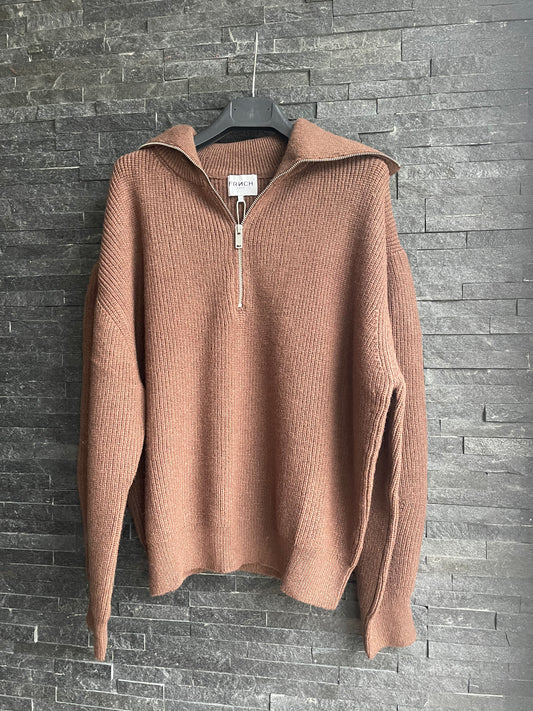 Maglia zip chocolate