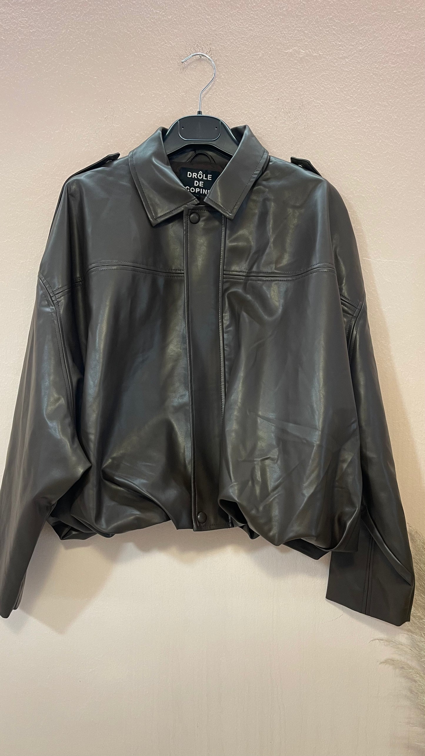 Bomber ecopelle marrone