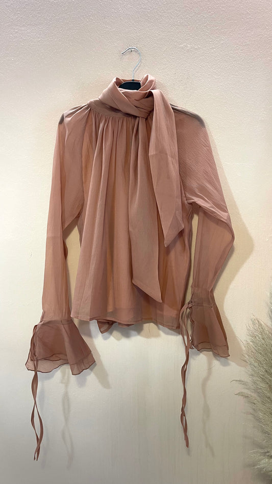 Camicia sciarpina rosa antico