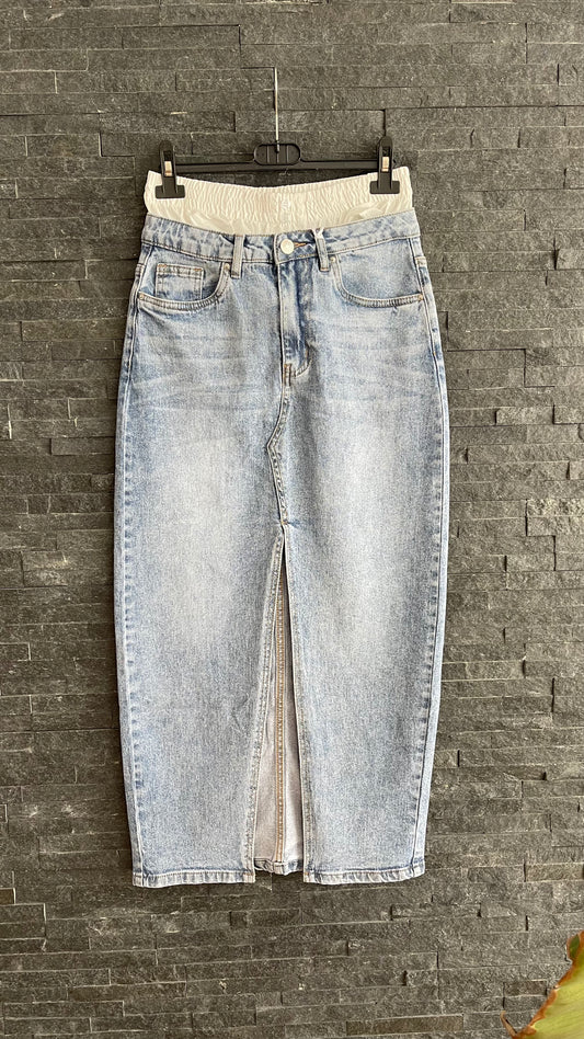 Denim boxer skirt