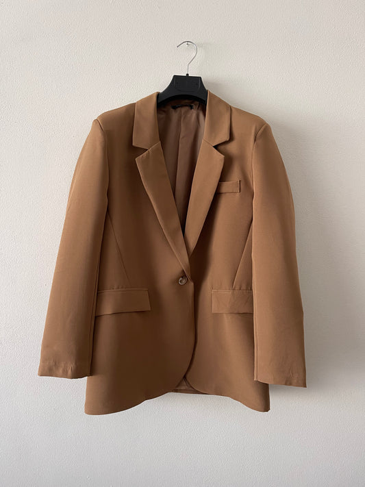 Blazer over bottone a contrasto
