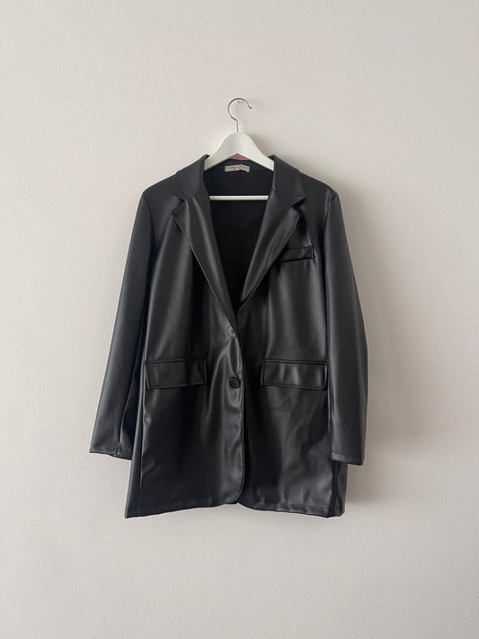 Blazer ecopelle nero