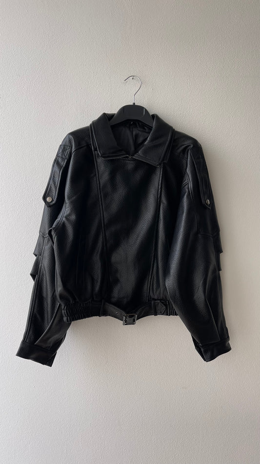 Giacca ecopelle eighties