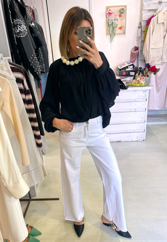 Jeans bianco palazzo