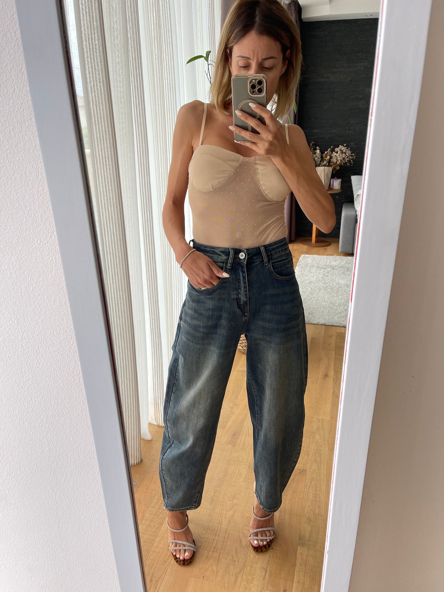 Jeans balloon lavaggio scuro