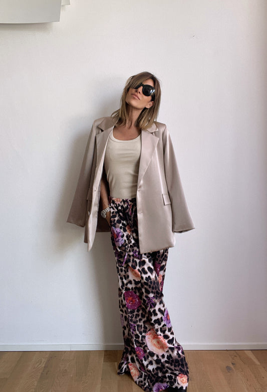 pantalone fiori & maculato
