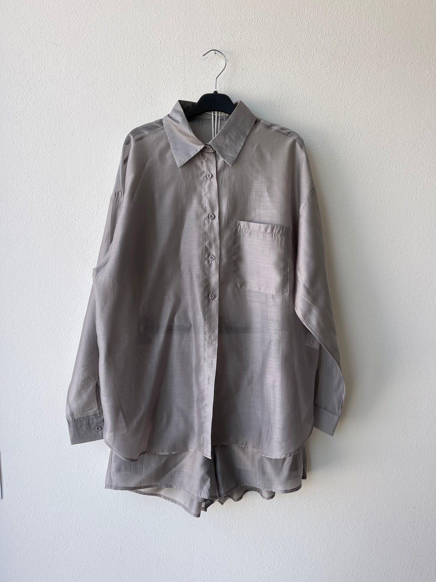 Completo shorts grigio