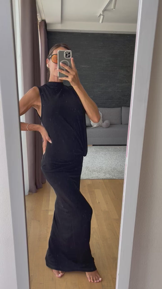 Abito lungo apertura laterale ELEH