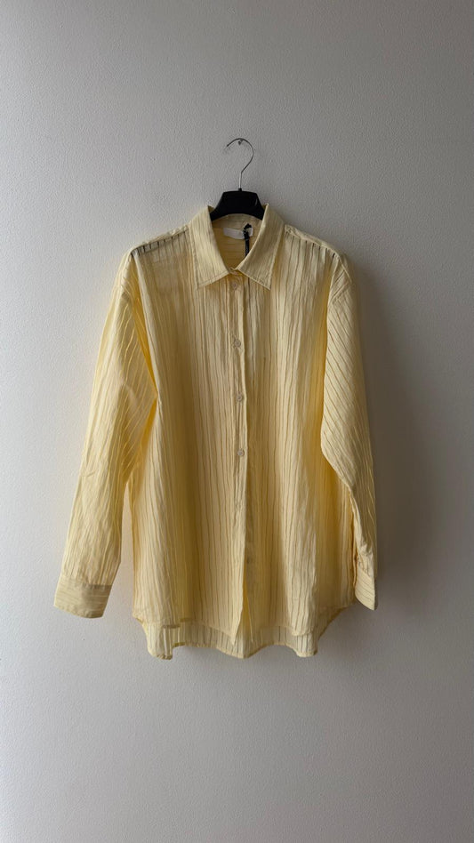 Camicia riga trasparente gialla